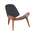 Πολυθρόνα Vilma Pakoworld pu Μαύρο- Plywood Καρυδί 90x73x75εκ