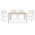 Τραπεζαρία Nares-Moly σετ 5τεμ Pakoworld Αλουμίνιο-Textilene Λευκό Plywood Φυσικό