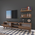 Σύνθετο Σαλονιού Jasmine Pakoworld Καρυδί 180x35x48.5εκ