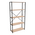Βιβλιοθήκη Tikilmo Pakoworld oak Μελαμίνης-Μαύρο Μέταλλο 88x34x180εκ