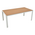 Τραπέζι Nares Pakoworld Αλουμίνιο Λευκό-Plywood Φυσικό 180x90x72.5εκ