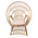 Πολυθρόνα Boloni Inart με Μπεζ Μαξιλάρι-Φυσικό Rattan 100x67x120εκ