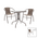 Tραπεζαρία Obbi-Watson Pakoworld σετ 3τεμ Καφέ Μέταλλο-pe Rattan 60x60x70εκ