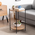 Βοηθητικό Τραπέζι Tsouki Pakoworld oak-Μαύρο Φ40x60εκ