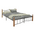 Κρεβάτι Διπλό Faryn Pakoworld Καρυδί Rubberwood-Μαύρο Μέταλλο 150x200εκ