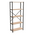 Βιβλιοθήκη Draizy Pakoworld oak Μελαμίνης-Μαύρο Μέταλλο 60x30x150εκ