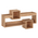 Ραφιέρα Τοίχου Shellie Pakoworld Μελαμίνης σε oak Απόχρωση 120x28x65εκ