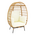 Πολυθρόνα Frox Pakoworld Wicker Rattan Φυσικό-Μεταλλικό Φυσικό-Μαύρο Πόδι-Μπεζ Μαξιλάρι 96x76x145εκ