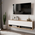Έπιπλο Τηλεόρασης Επιτοίχιο Roscoe Pakoworld Λευκό-oak 100x31.5x29.5εκ