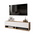 Έπιπλο Τηλεόρασης Επιτοίχιο Roscoe Pakoworld Λευκό-oak 100x31.5x29.5εκ