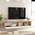 Έπιπλο Τηλεόρασης Επιτοίχιο Dello Pakoworld Λευκό-Sonoma 180x31.6x29.6εκ