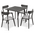 Tραπεζαρία Benson - Toto Pakoworld σετ 5τμχ Rustic Grey - Ύφασμα Grey 80x80x75εκ