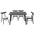 Tραπεζαρία Benson - Orlean Pakoworld σετ 5τμχ Rustic Grey-Ύφασμα Γκρι 120x75x75εκ