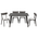 Tραπεζαρία Benson - Toto Pakoworld σετ 5τμχ Rustic Grey - Ύφασμα Γκρι 120x75x75εκ