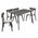 Tραπεζαρία Benson - Toto Pakoworld σετ 5τμχ Rustic Grey - Ύφασμα Γκρι 120x75x75εκ
