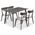 Tραπεζαρία Benson - Toto Pakoworld σετ 5τμχ Rustic Grey - Ύφασμα Γκρι 120x75x75εκ
