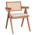 Πολυθρόνα Winslow Pakoworld Ξύλο Rubberwood Ανοικτό Καρυδί-pvc Rattan Φυσικό-Ύφασμα Γκρι