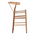 Σκαμπό Μπαρ Wishbone Pakoworld Rubberwood-Σχοινί σε Φυσική Απόχρωση 55x49x108εκκ