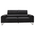 Καναπές Shea Pakoworld 3θέσιος pu Μαύρο-Inox 198x80x87εκ