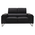 Καναπές Shea Pakoworld 2θέσιος pu Μαύρο-Inox 158x80x87εκ
