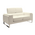 Καναπές Shea Pakoworld 2θέσιος pu Ivory-Inox 158x80x87εκ