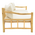 Καναπές Roziana Pakoworld Φυσικό Teak Ξύλο 210x100x80εκ