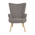 Πολυθρόνα Fluffy Pakoworld Ύφασμα Γκρι-Πόδι Rubberwood Φυσικό 75x69x96εκ