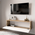 Έπιπλο Τηλεόρασης Επιτοίχιο Serit Pakoworld Λευκό-oak 100x31,5x29,5εκ