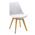 Καρέκλα Gaston Pakoworld pp-pu Λευκό-Φυσικό Πόδι 53.5x48.5x83εκ