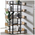 Βιβλιοθήκη Musha Pakoworld Μέταλλο Μαύρο με oak Απόχρωση 120x22x185εκ