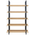 Βιβλιοθήκη Almond Pakoworld σε oak-Μαύρη Απόχρωση 120x29x185εκ