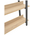 Βιβλιοθήκη Almond Pakoworld σε oak-Μαύρη Απόχρωση 120x29x185εκ