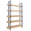 Βιβλιοθήκη Almond Pakoworld σε oak-Μαύρη Απόχρωση 120x29x185εκ