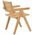 Πολυθρόνα Winslow Pakoworld Φυσικό Rubberwood 52x59x79εκ