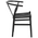 Καρέκλα Wishbone Pakoworld Rubberwood-Σχοινί σε Μαύρη Απόχρωση 60x51x80εκ