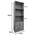 Βιβλιοθήκη Tekaro i Pakoworld σε Ανθρακί Απόχρωση 57x33x180εκ