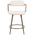 Σκαμπό Μπαρ Cameo Pakoworld Μέταλλο Μπρονζέ-White-Wash Ξύλο-Μπέζ Ύφασμα 53x50x93εκ
