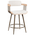 Σκαμπό Μπαρ Cameo Pakoworld Μέταλλο Μπρονζέ-White-Wash Ξύλο-Μπέζ Ύφασμα 53x50x93εκ