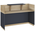 Γραφείο Reception Lotus Pakoworld σε Χρώμα Φυσικό - Ανθρακί 200x70x110εκ