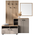Έπιπλο Εισόδου Ebro Pakoworld σε oak-Cappuccino Απόχρωση 150.3x41.2x204.7εκ