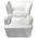Πολυθρόνα Regalo Pakoworld Βελούδο σε Λευκή Απόχρωση 75x88x85εκ