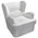 Πολυθρόνα Regalo Pakoworld Βελούδο σε Λευκή Απόχρωση 75x88x85εκ
