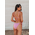 Tie Front Ribbed Triangle High Cut Bikini Swimwear - Fuchsia Φούξια