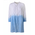 Ble Φορεμα Konto με Μανικι Λευκο Γαλαζιο one Size (100% Cotton)