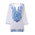 Ble Καφτανι/tunic Λευκο με Αναγλυφα Μπλε Σχεδια one Size (100 % Cotton)