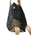 Τσάντα δερματινη μαύρη με ασημί λεπτομέρειες και ψάθινα χερούλια BLE 5-42-099-0019