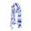 Ble Φουλαρι/παρεο Λευκο με Μπλε Σχεδια και Φουντακια 100χ180 (100% Cotton)
