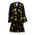 Ble Φορεμα Κοντο Μακρυμανικο Μαυρο με Χρυσο Κεντημα (60%cotton,40%linen)