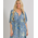 Ble Καφτανι/φορεμα Μακρυ σε Μπλε/γκρι Χρωμα με Χρυσες Λεπτομερειες one Size (100% Crepe)