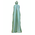 Ble Ολοσωμη Φορμα Μακρια Αμανικη σε Πρασινο/μπλε Χρωμα Ομπρε με Χρυσες Λεπτομερειες one Size  (100% Crepe)